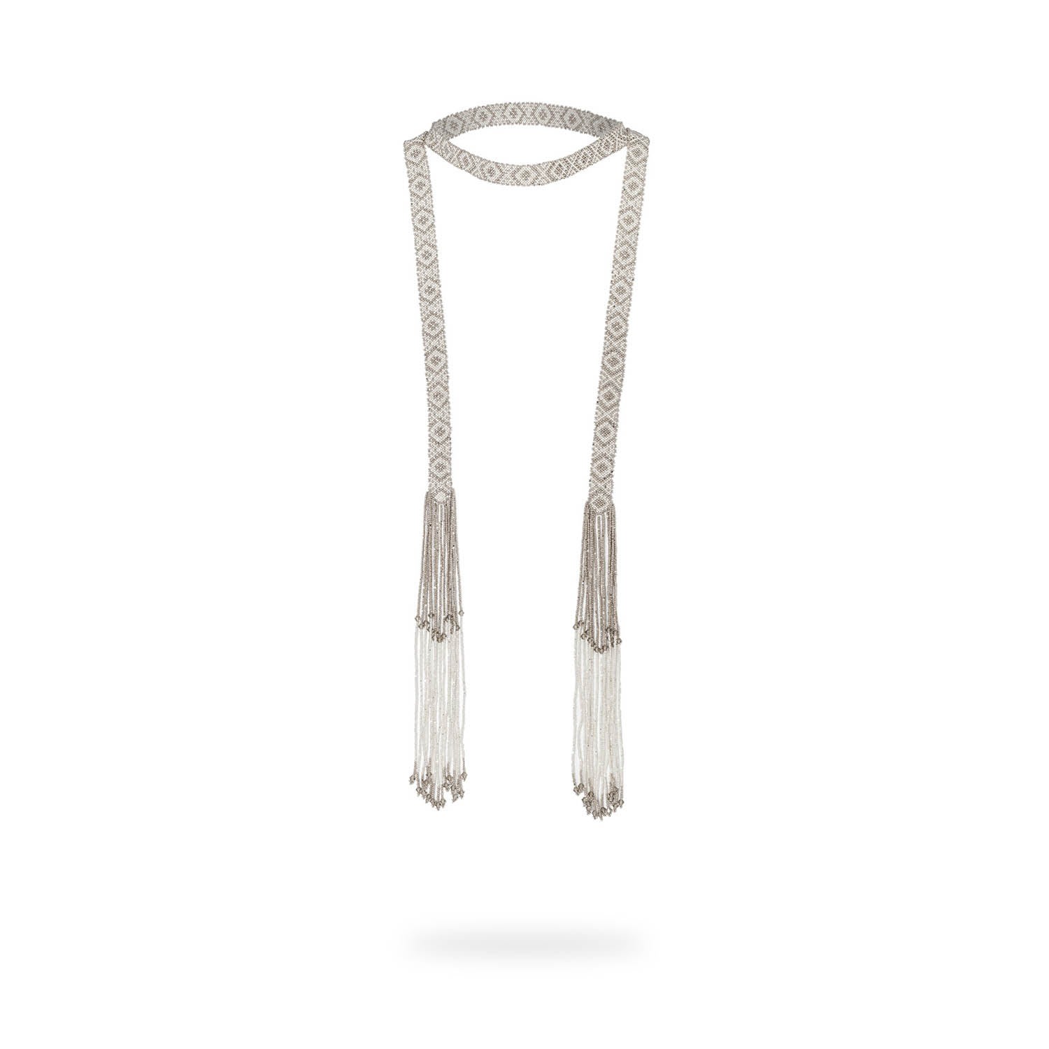 Kuu Women's Cintilla - Long Necklace - 3 - Platinum, Silver In Gray