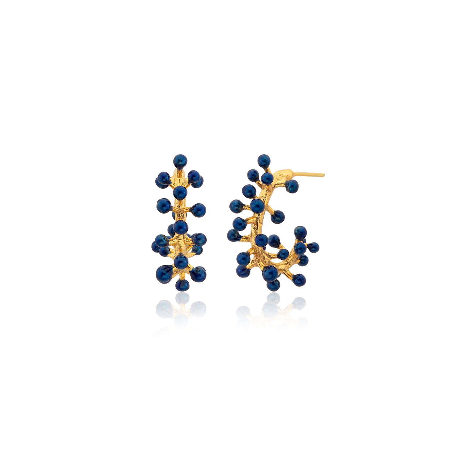 Milou Jewelry Women's Charlotte Hoop Earrings - Navy Blue In Blue