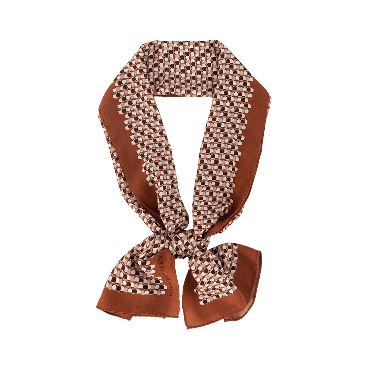 Women’s "Portals" Silk Scarf - Brown Lost Pattern Nyc