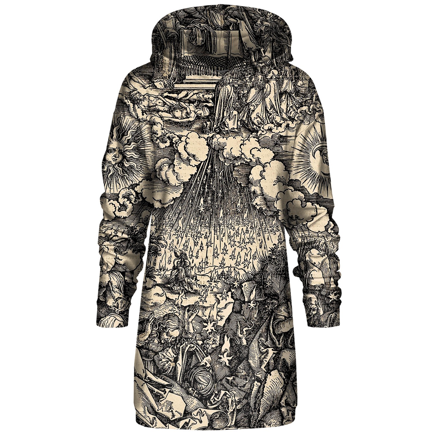 Aloha From Deer Women's Black / Brown Durer Series Fifth Seal Hoodie Oversize Dress In Black/brown