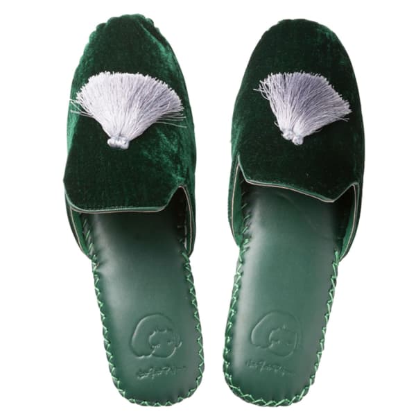 dark green slippers