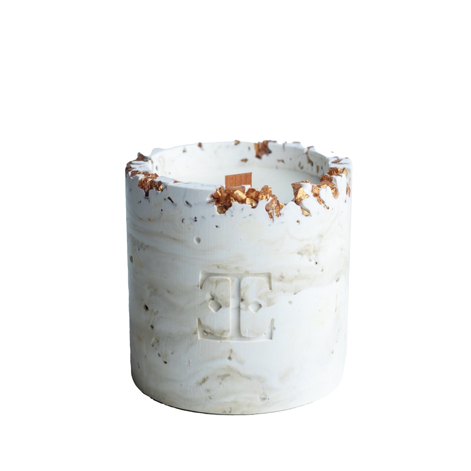 Esti Living Gold Cinnamon Crystal Candle Small In Gold