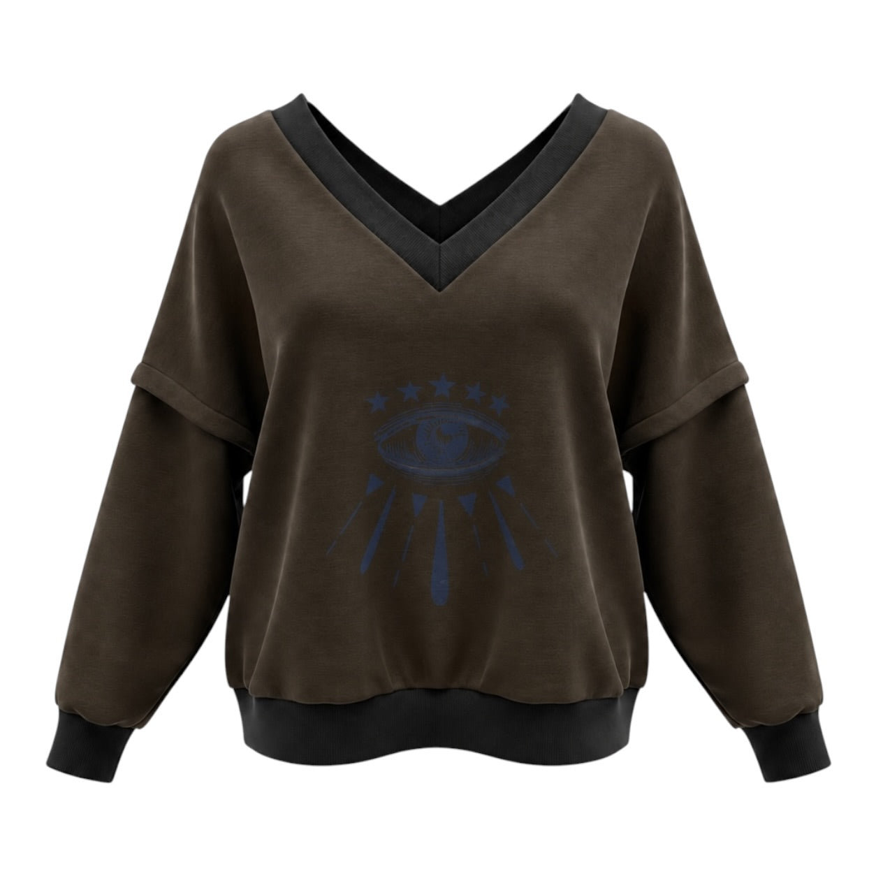 Beira Women's Green Victoria V-neck Sweatshirt – Starry Eye Khaki