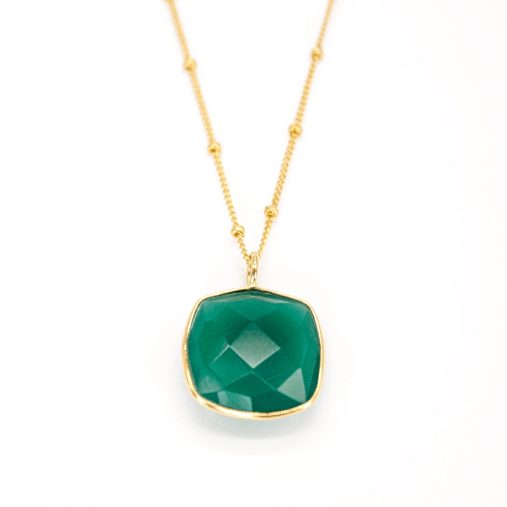 Women’s Gold / Green Bella Necklace Green Onyx Somya London