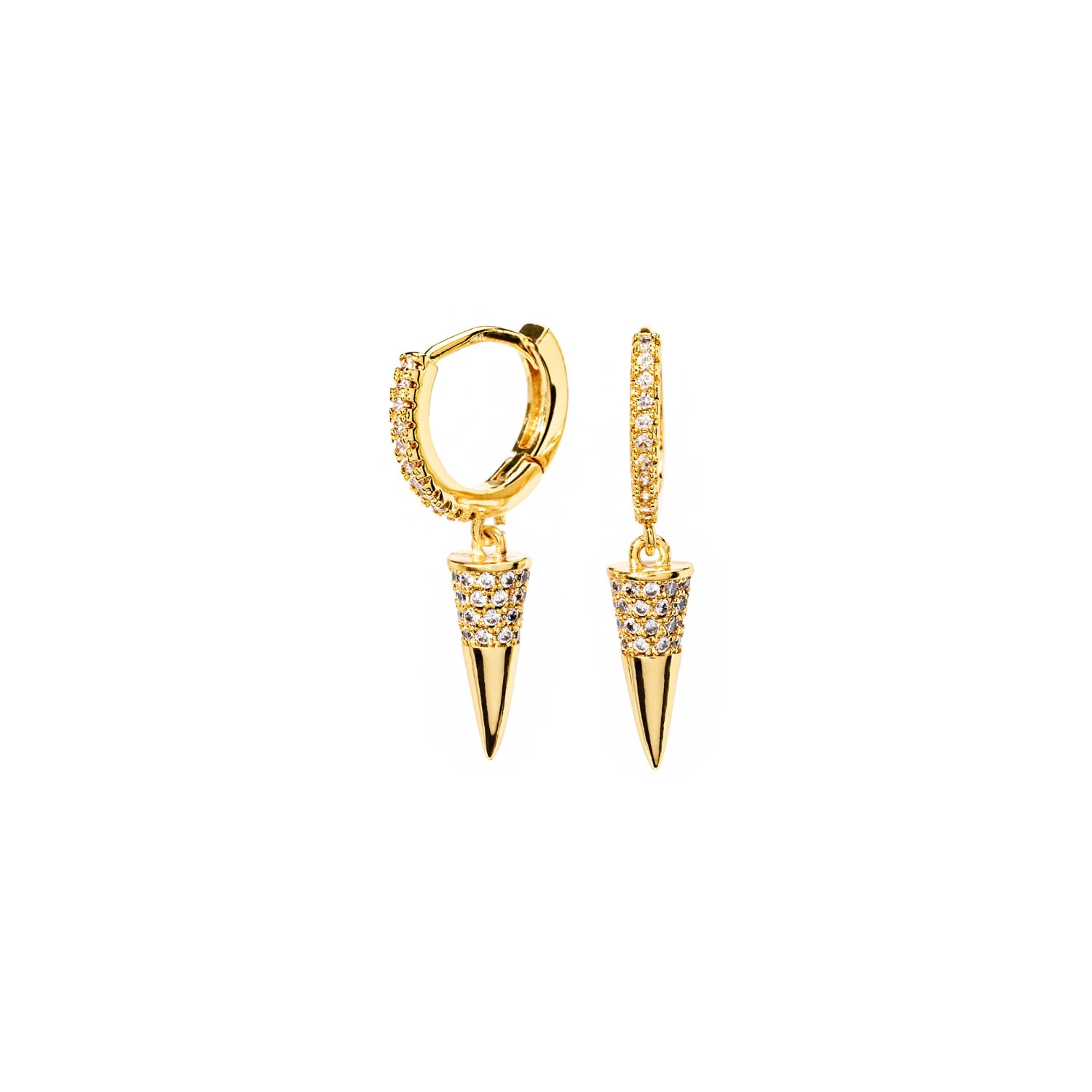 Women’s Spiked Gold Vermeil Crystal Hoop Dangle Earrings The Essential Jewels