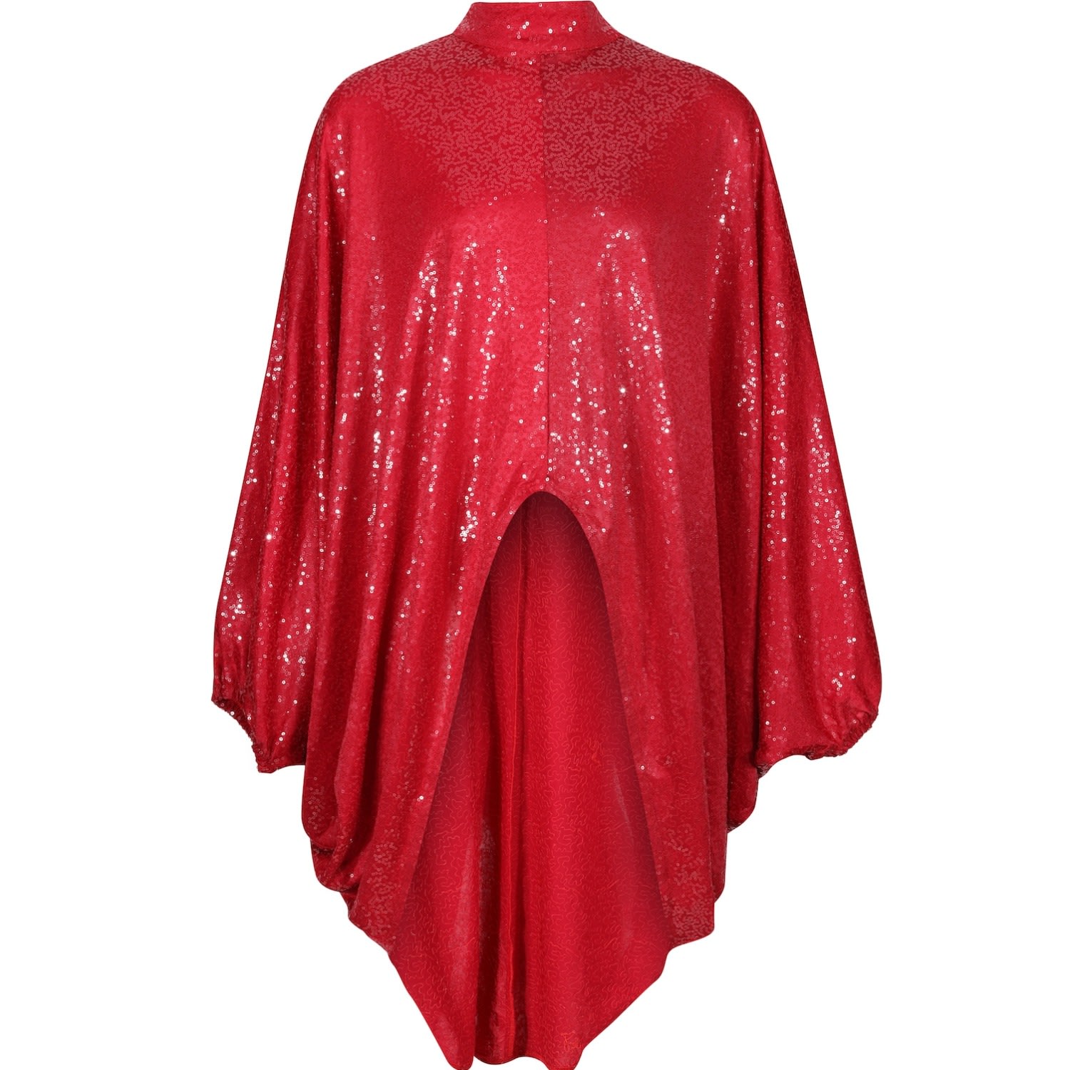 Women’s Cherry Red Sequined Long Tunic Medium Lioness by Tf