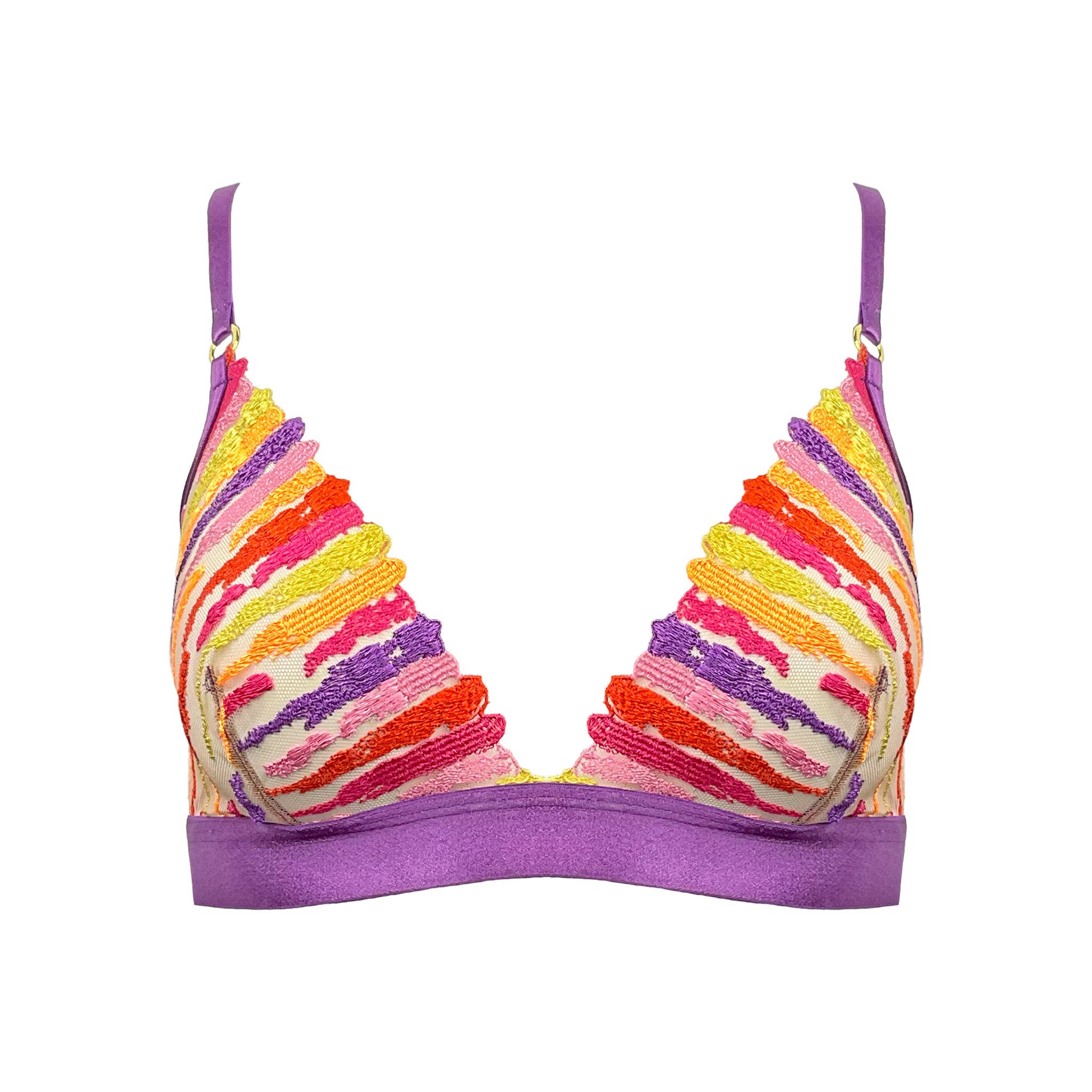Somewhere Never Women's Pink / Purple Paint The Town Triangle Bralette In Pink/purple