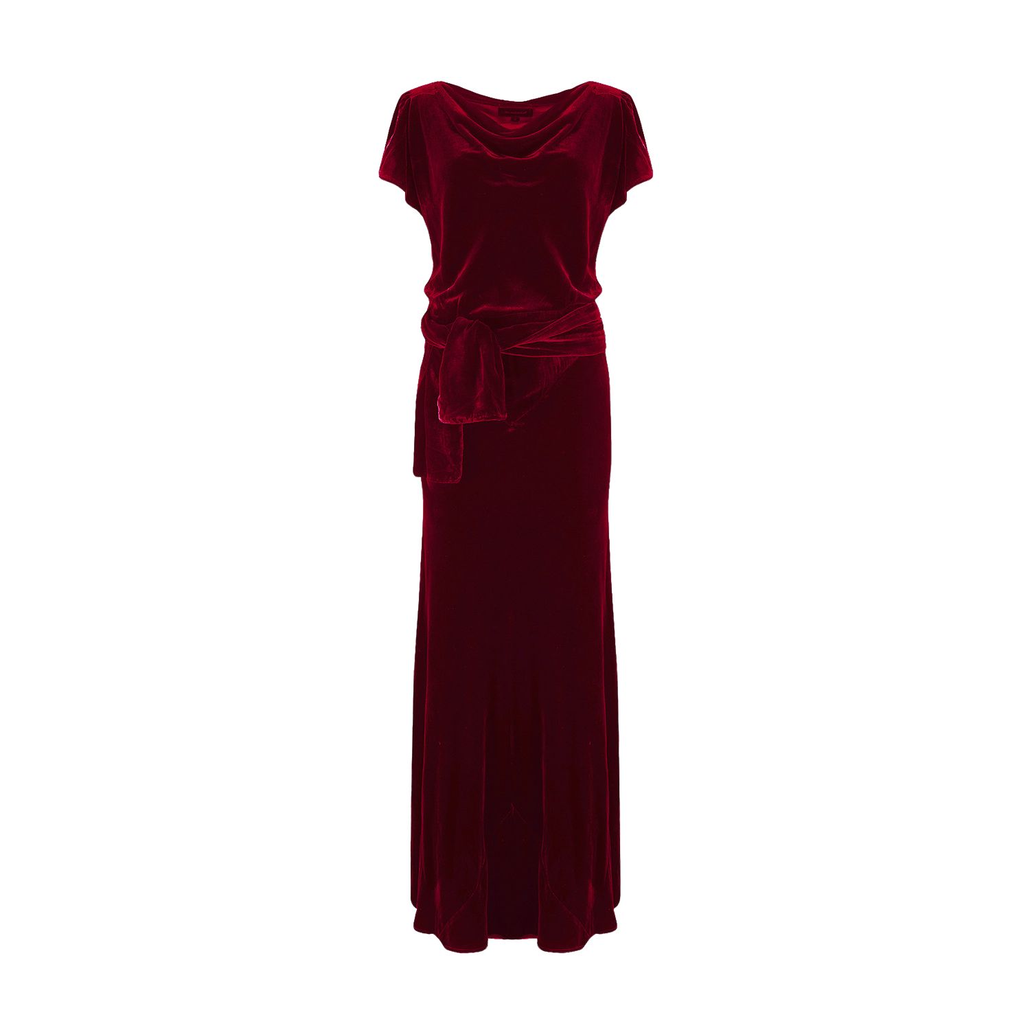 Pretty Eccentric Women's Agatha Maxi Dress In Red Silk Velvet In Red