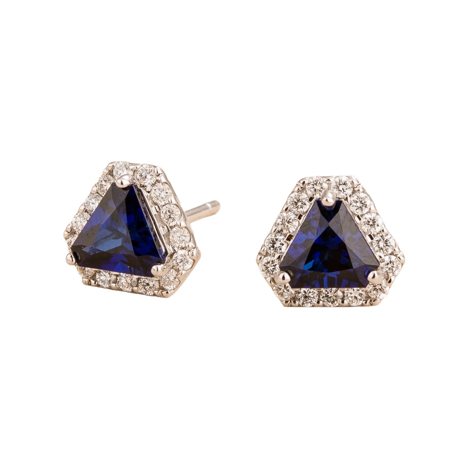 Women’s Blue / White / Silver Diana White Gold Earrings In Blue Sapphire & Diamond Juvetti