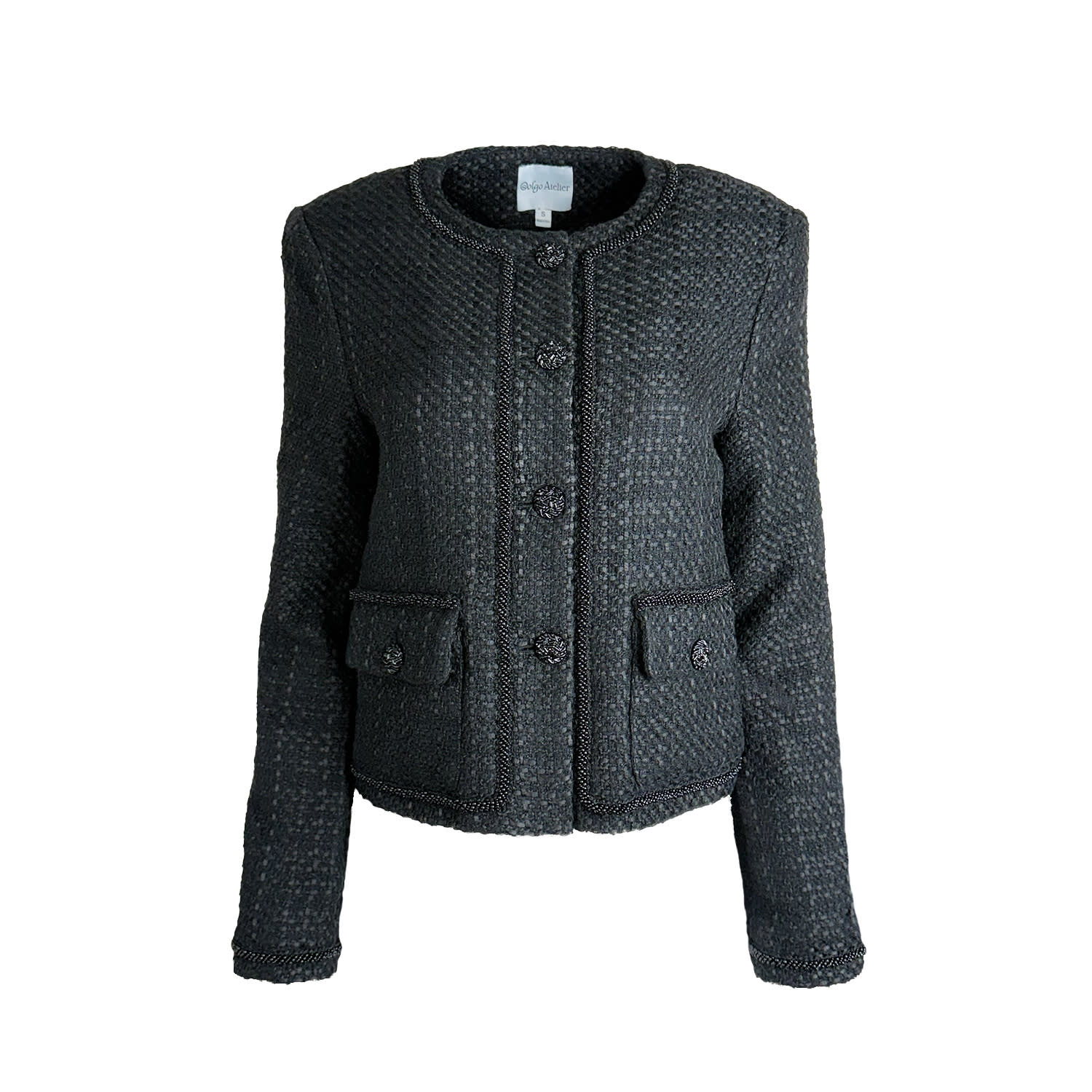 Solgo Atelier Women's Pogonia Tweed Jacket Black In Black