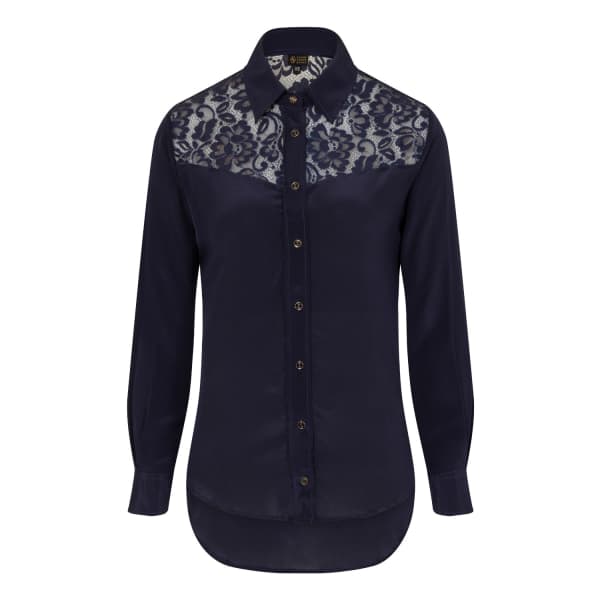 Gucci Midnight Blue Classic Silk Shirt In Silk