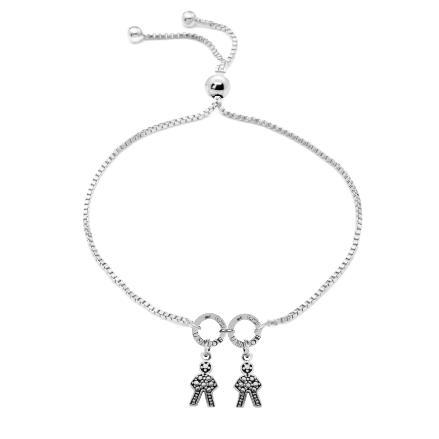 Unaloe Sterling Silver Bracelet With Double Star Charms – Elegant Jewelry For Women In White