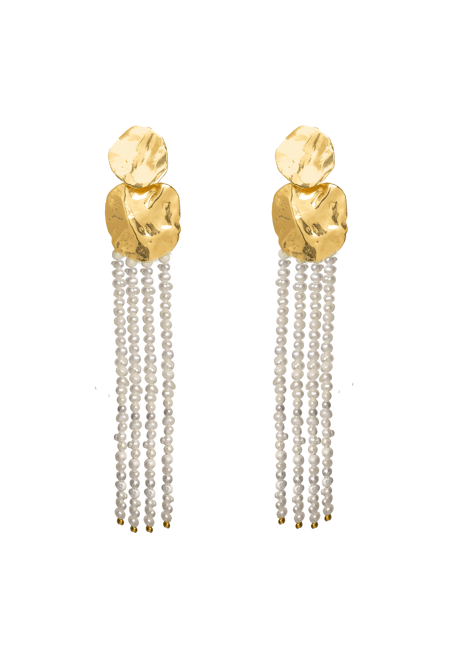 Lavani Jewels Women's Gold / White Liliana Pearl Long Earrings In Gold
