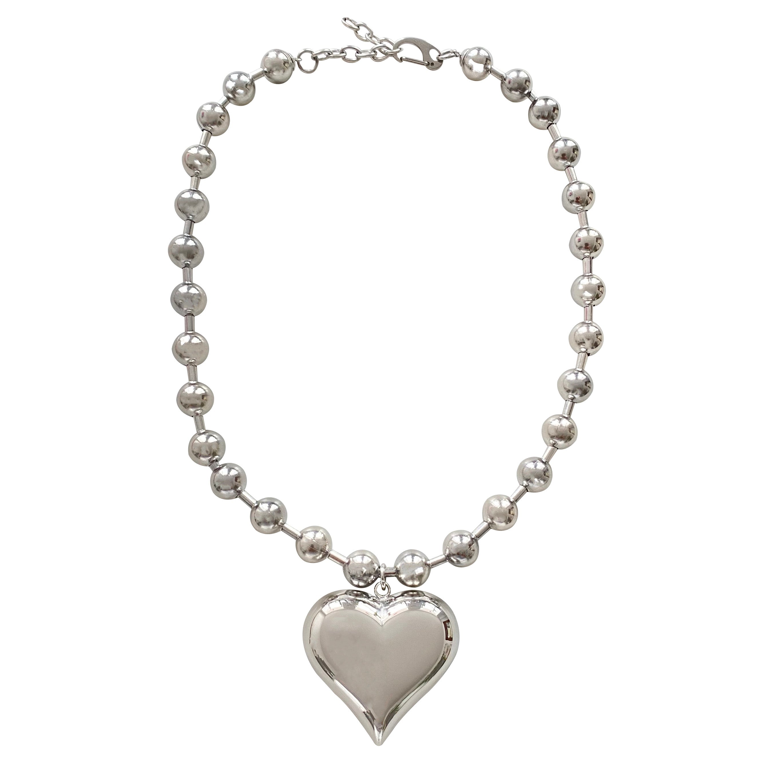 Smilla Brav Women's Silver Necklace Rebel Heart In Metallic
