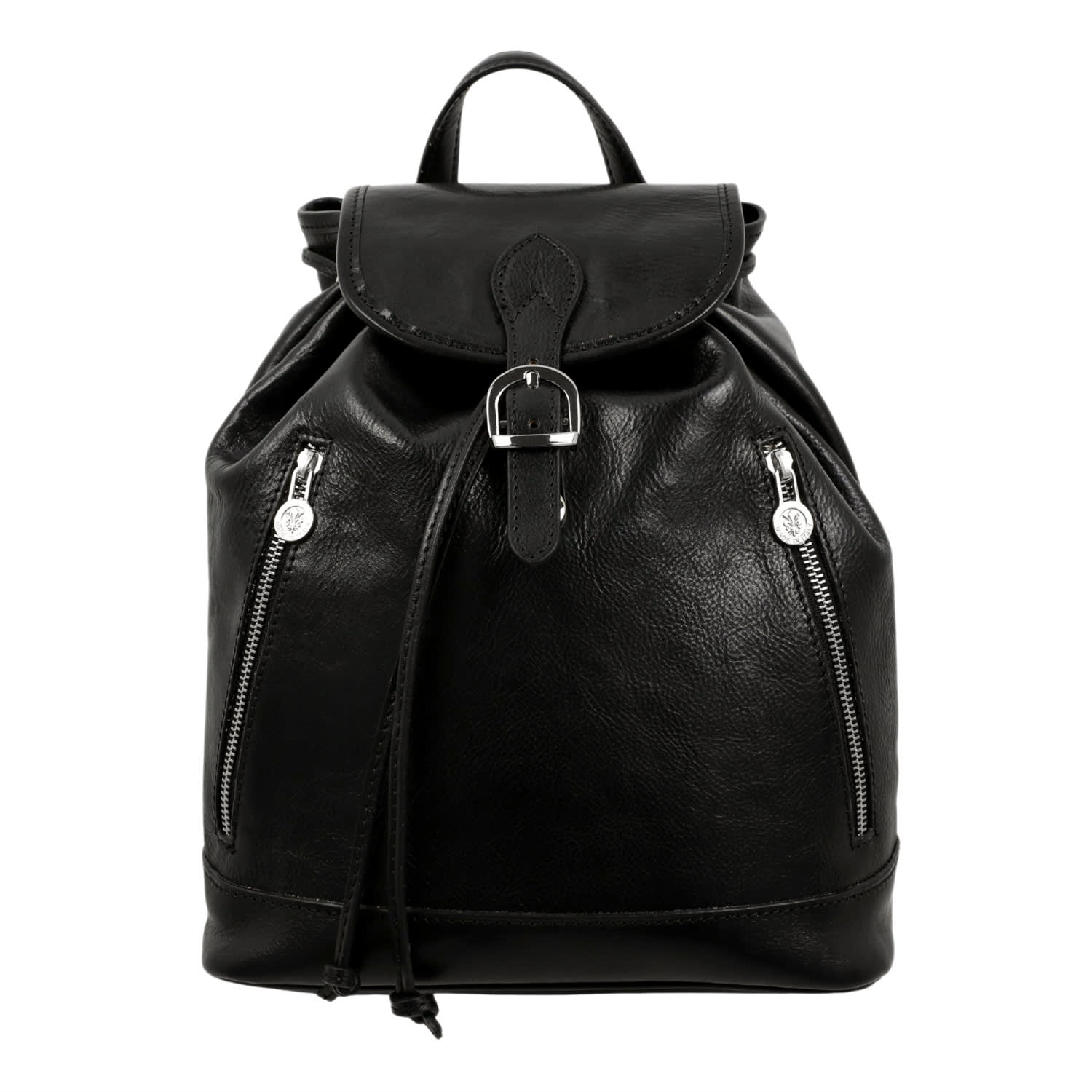 Leather Backpack For Women - White Noise - Black | Time Resistance