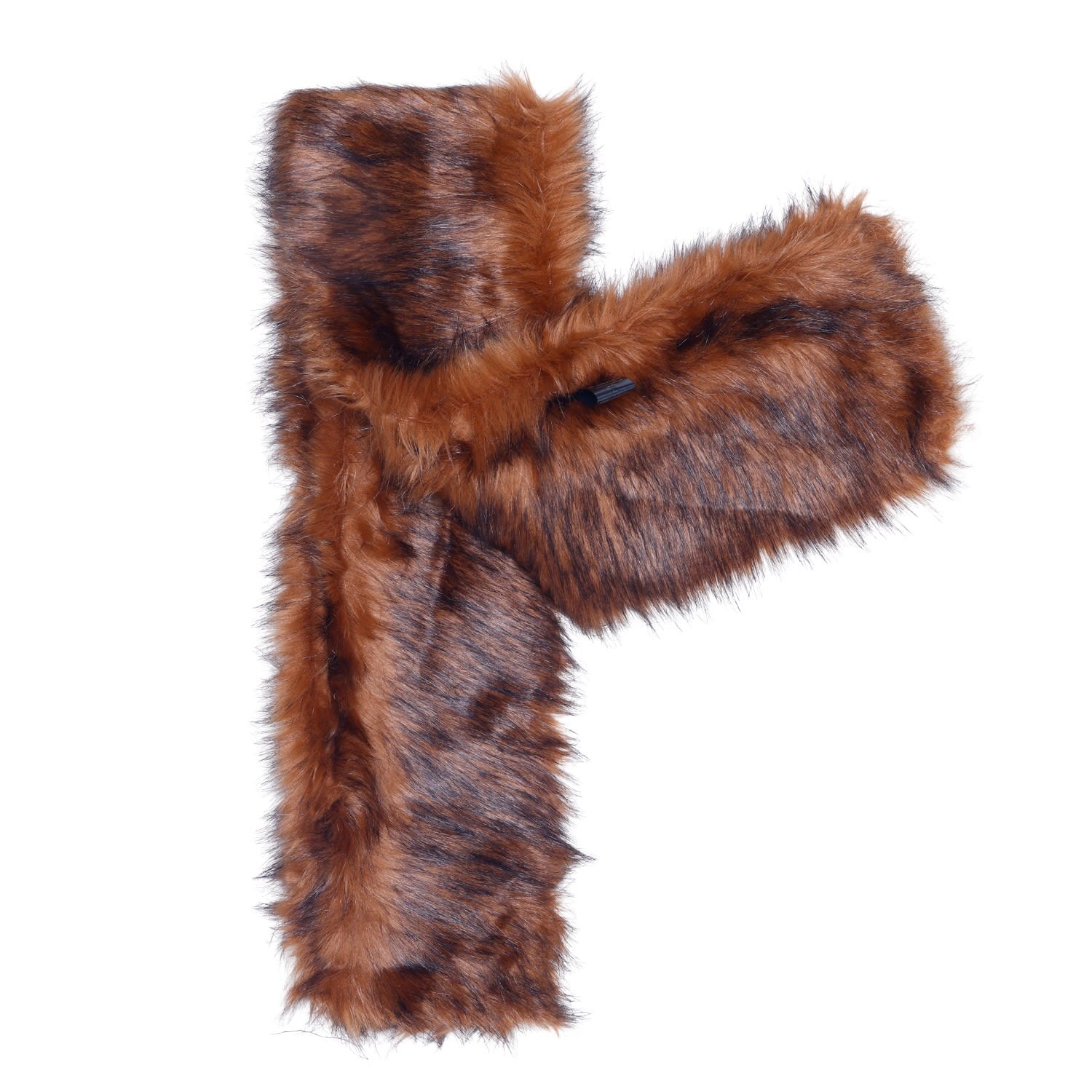 Vaseghia Women's Brown / Black / Gold Saffron Vegan Faux Fur Scarf In Multi