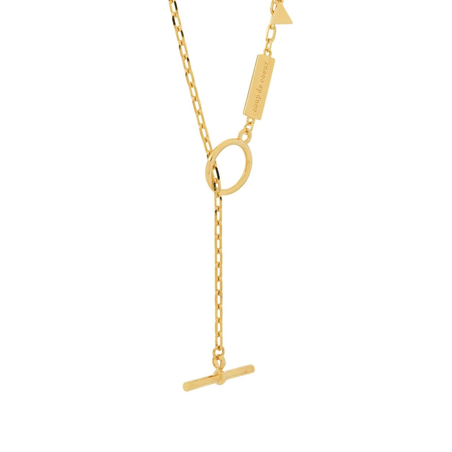 Gold T Bar Necklace Coup De Coeur London Wolf Badger