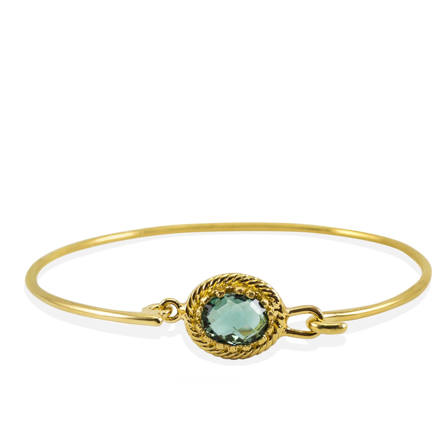 Vintouch Italy Women's Green / Gold Luccichio Green Agate Cuff Bracelet In Multi