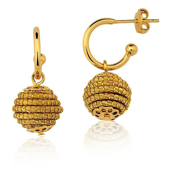 Fetutti Jewelry Women's Ellis Golden Grass Ball Drop Earrings