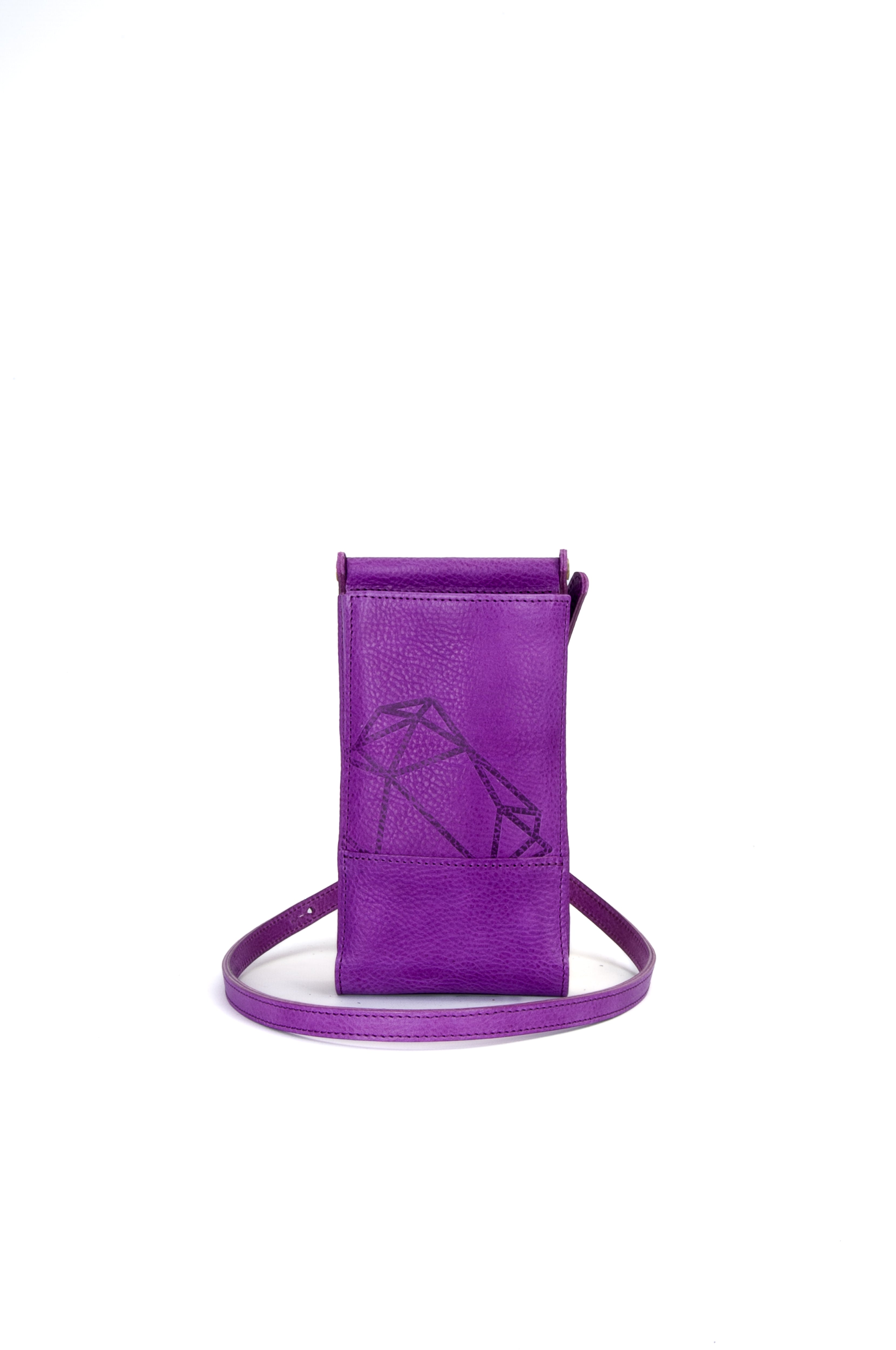 Navvy Women's Pink / Purple Lambley - Violet Purple Leather Phone Holder In Pink/purple