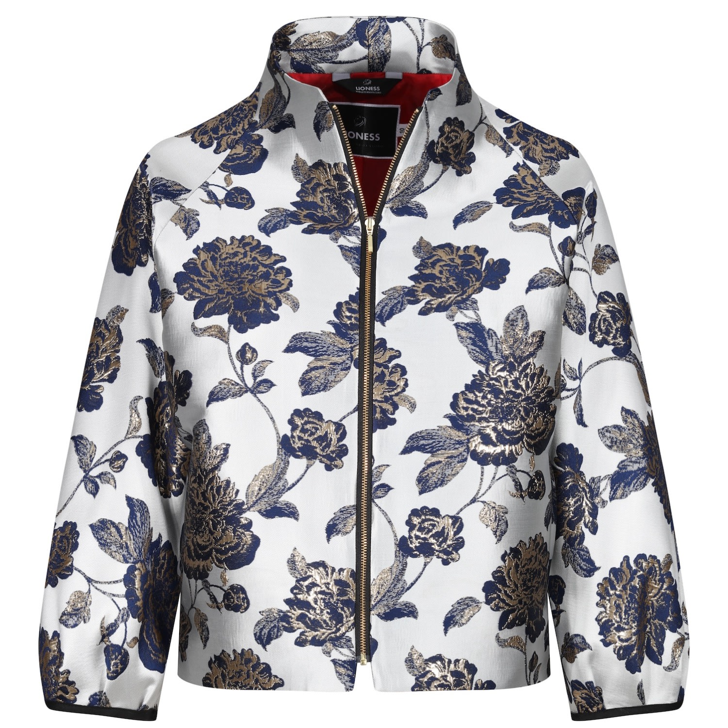 women's blue nadine flowery jacket. small lioness by tf