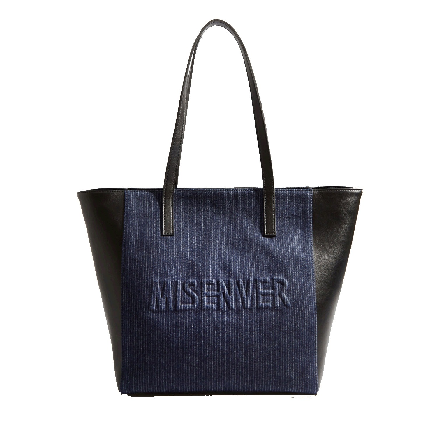 Women’s Blue Denim Logo Bag - Tote Bag One Size Misenver