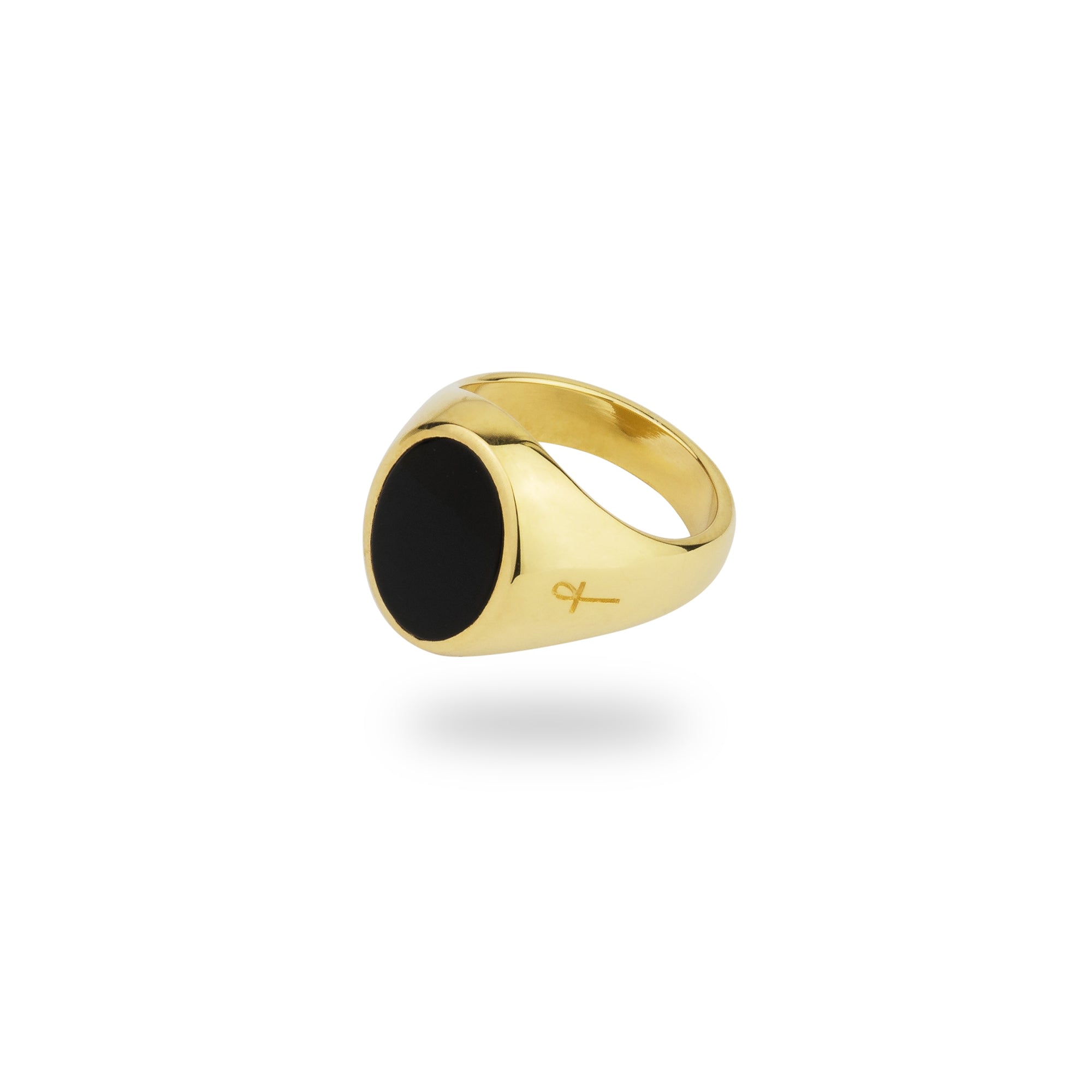 Women’s Gold Jamestown Black Onyx Oval Stone Ring Phira London