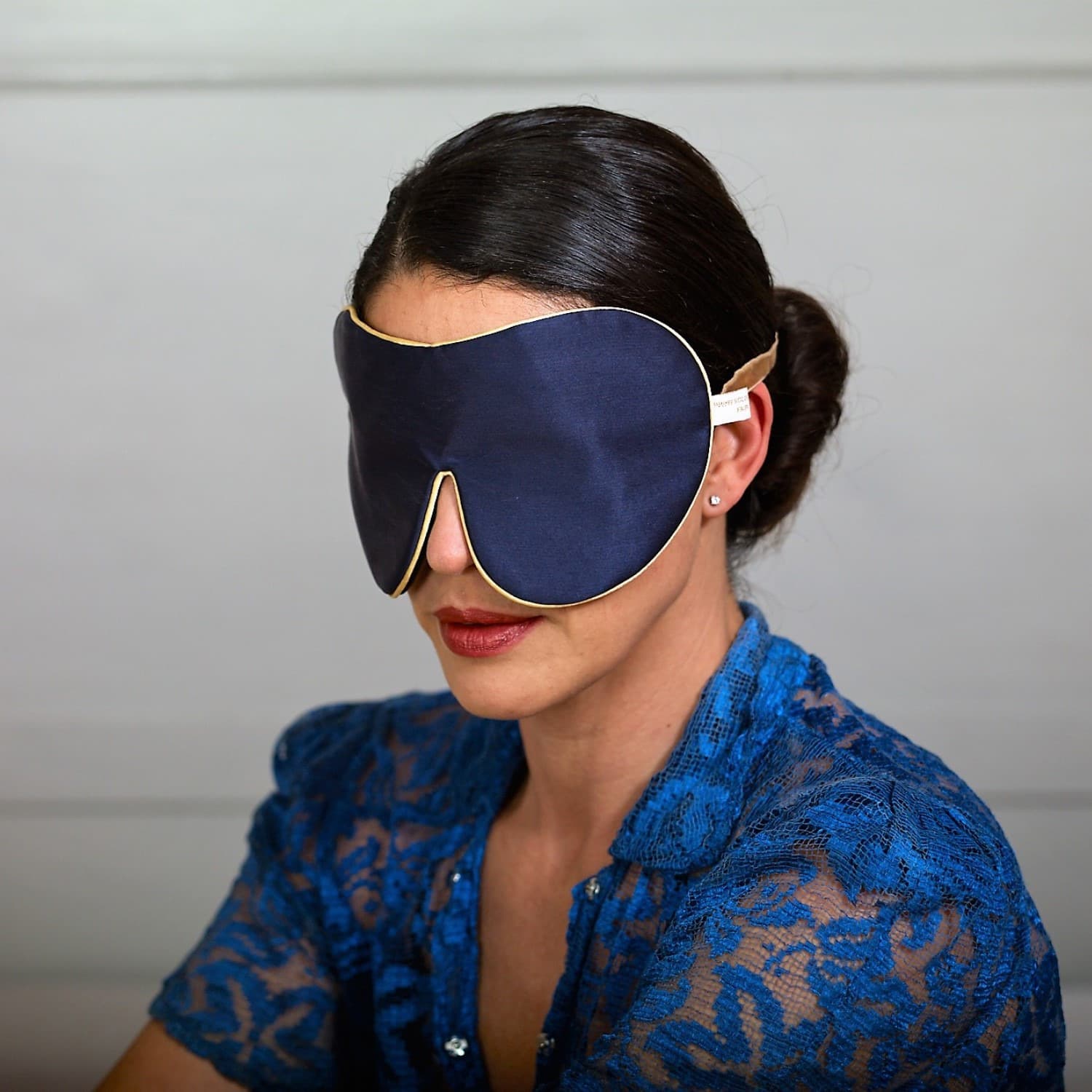 Mulberry Silk Lavender Eye Mask Navy 