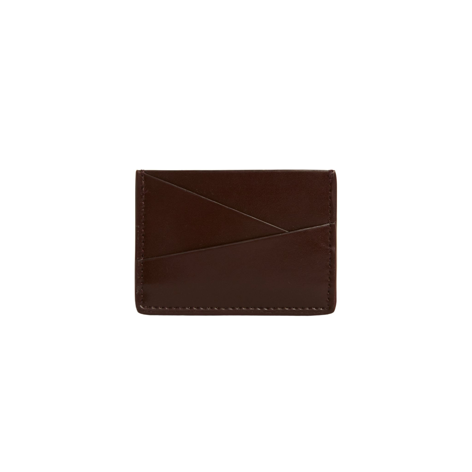 Allegorie Men's Pineapple Leaves Leather Puzzle Cardholder - Dark Brown In Brown