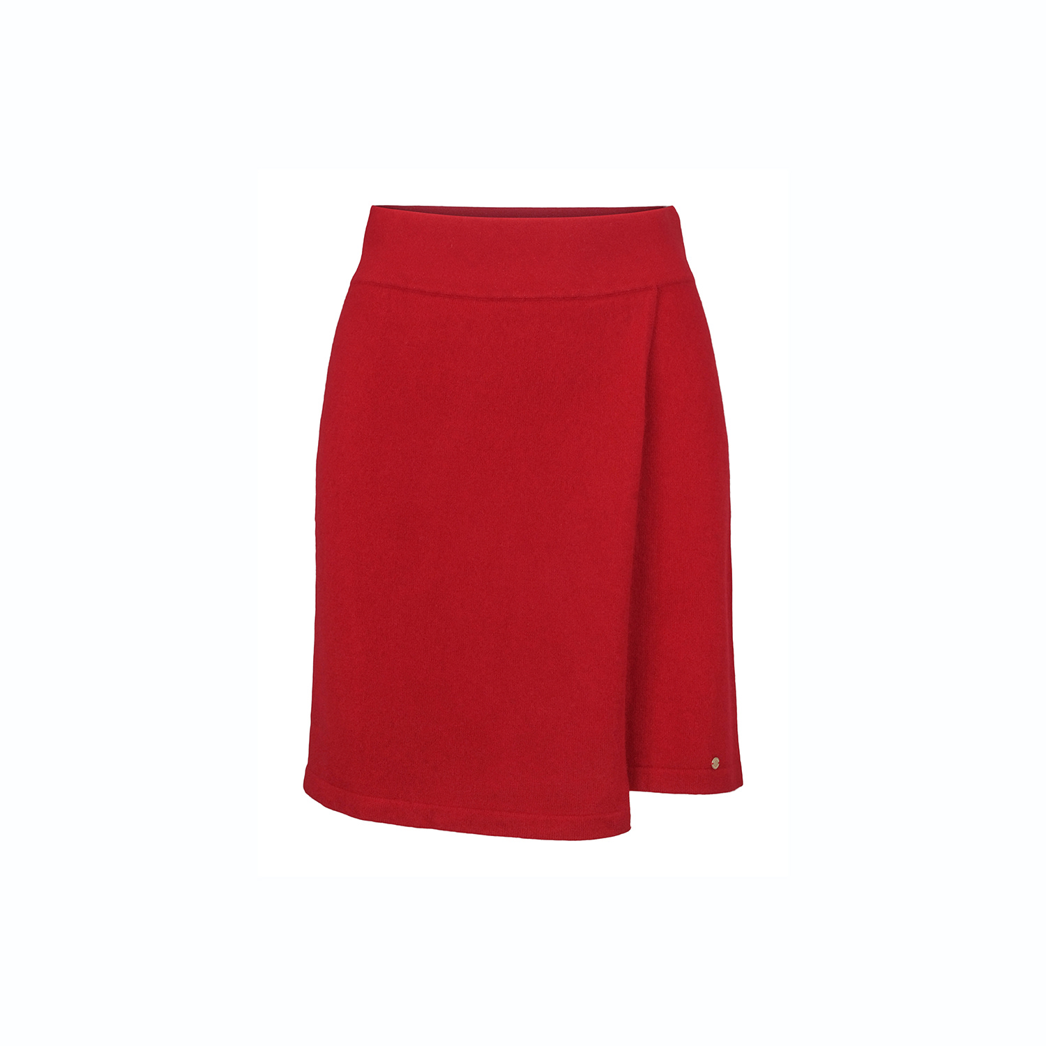 Tirillm Women's Red Anette Merino Wool Skirt With Wrap Front. In Red