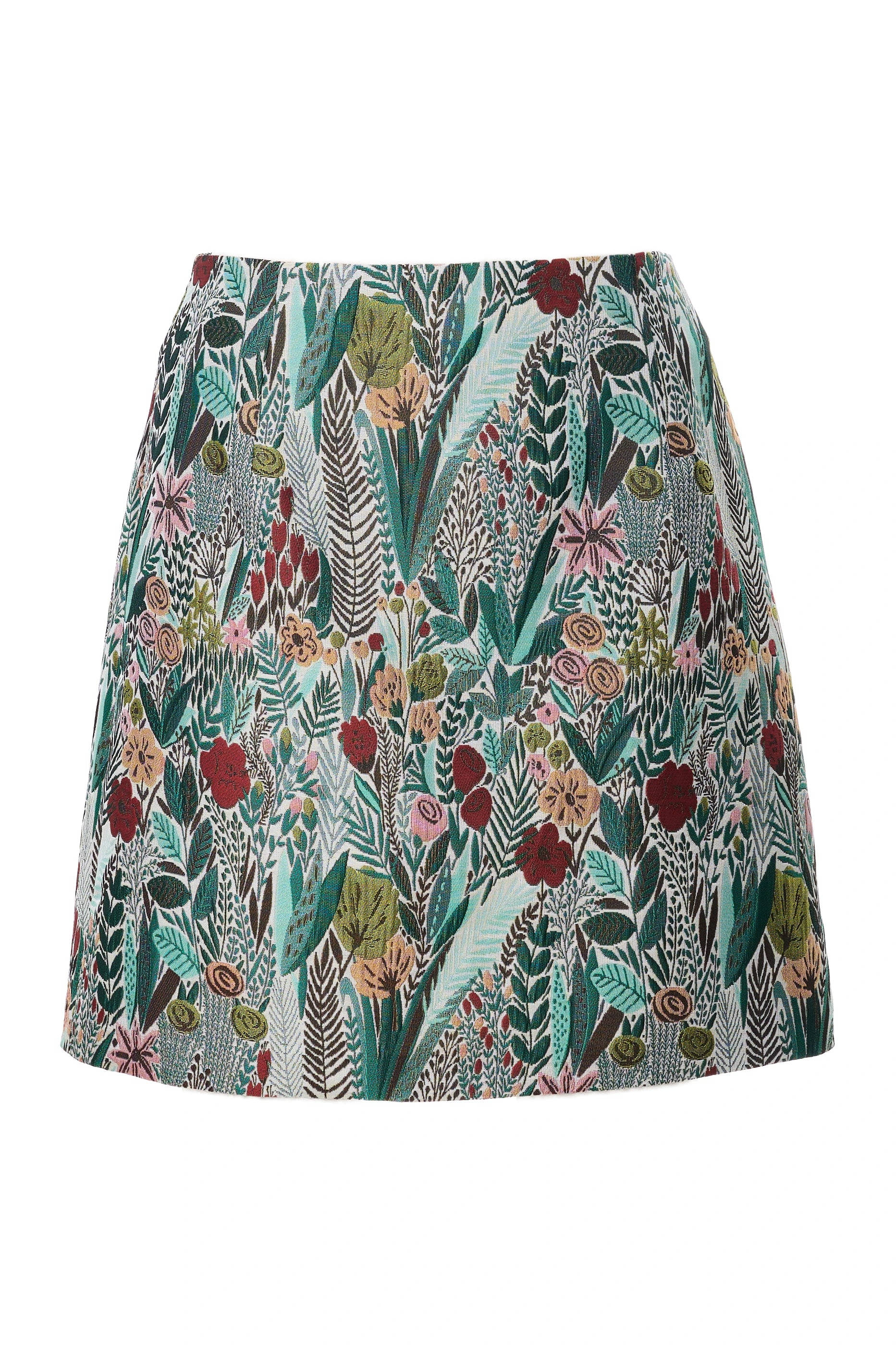 Louche Women's Aubin Jungle Jacquard A-line Mini Skirt - Green In Green