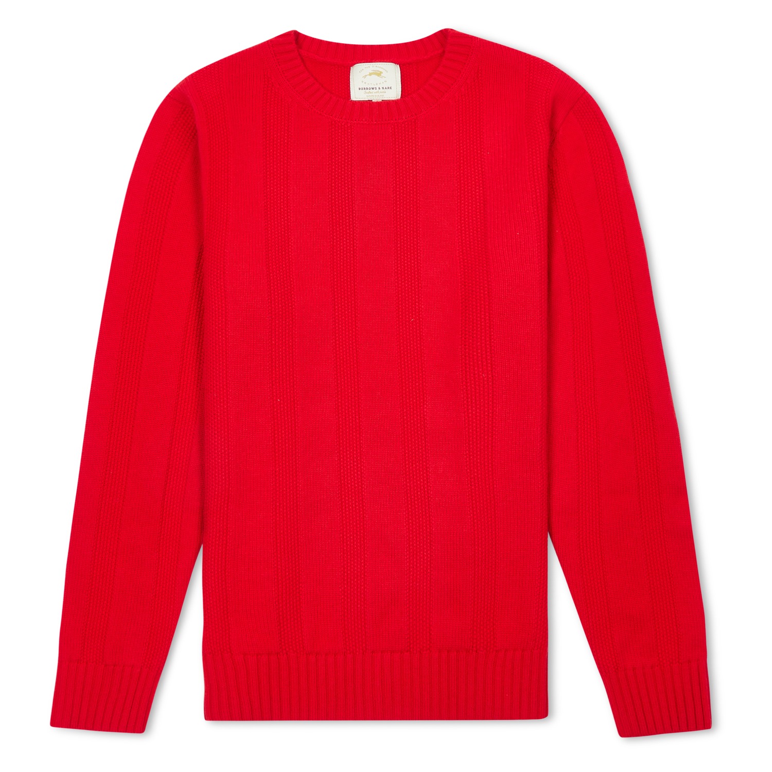 Men’s Seed Stitch Jumper - Red Small Burrows & Hare