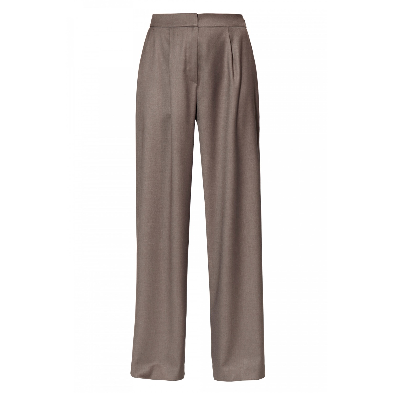 Aggi By Halewski Women's Ophelie Brown Melange High Waist Wide Suit Trousers In Brown