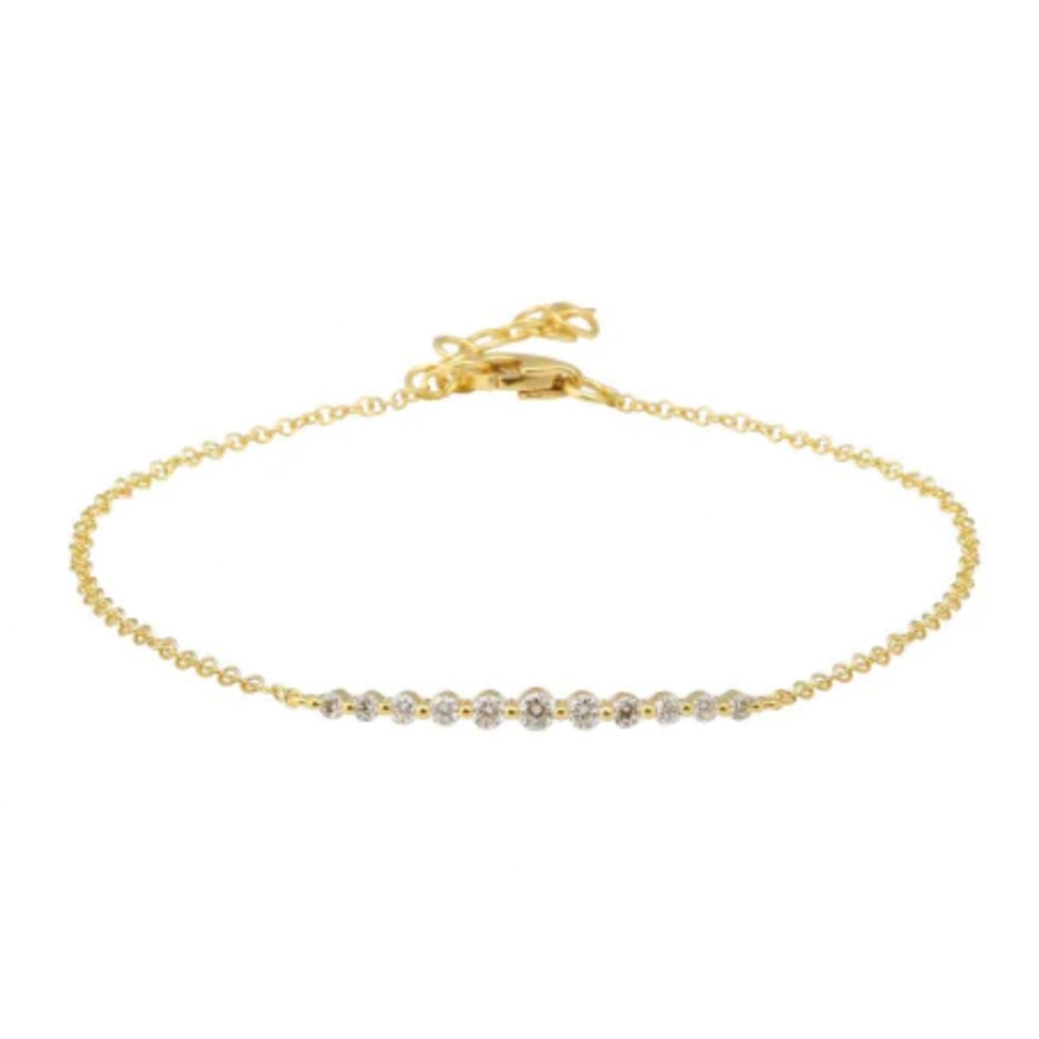 Women’s Gold Floating Diamond Bar Bracelet 770 Fine Jewelry