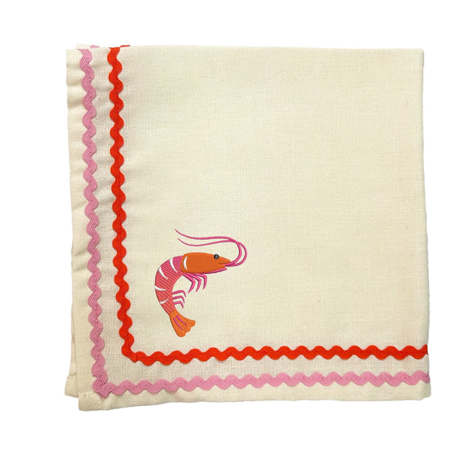 Lilly Loves Yellow / Orange Prawn Cocktail Embroidered Napkins