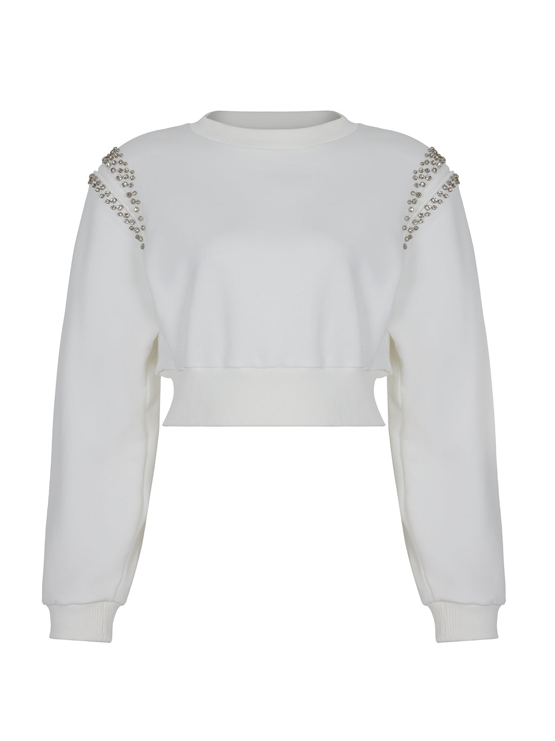 Shop Nocturne Women's White Ecru Crop Sweatshirt