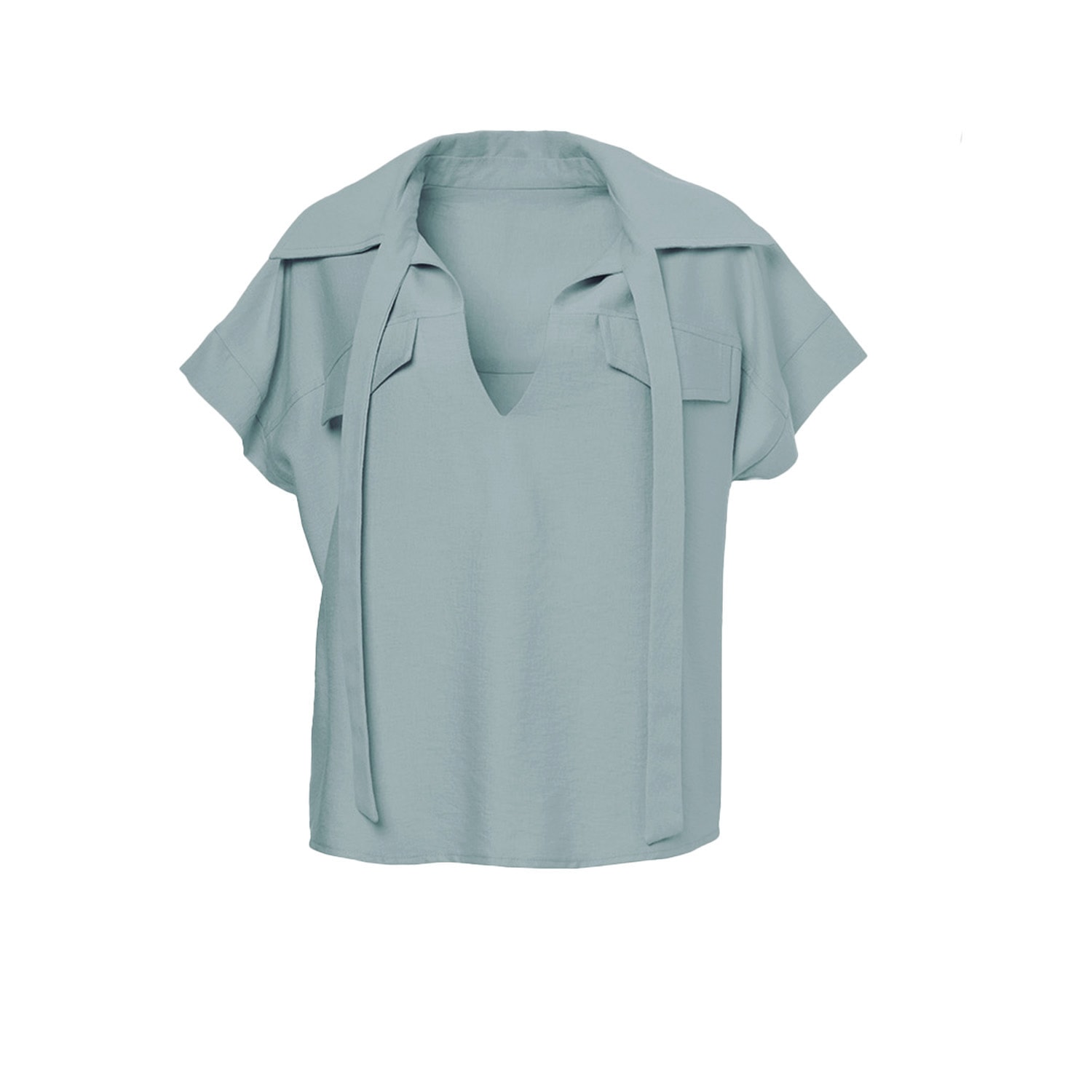 Bluzat Women's Green Mint Shirt With Pockets In Green