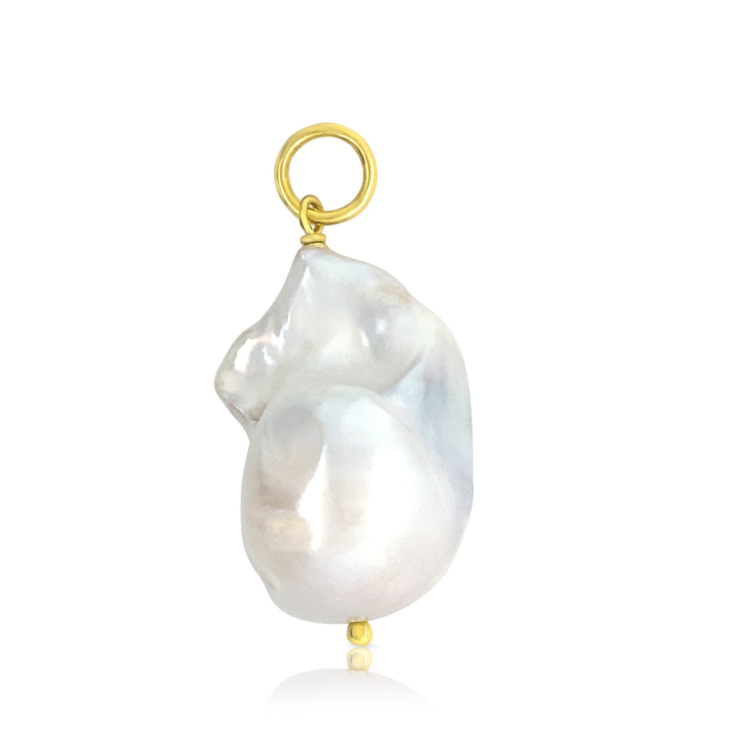 Gem Bazaar Jewellery Women's White / Gold Baroque Pearl Pendant In Multi