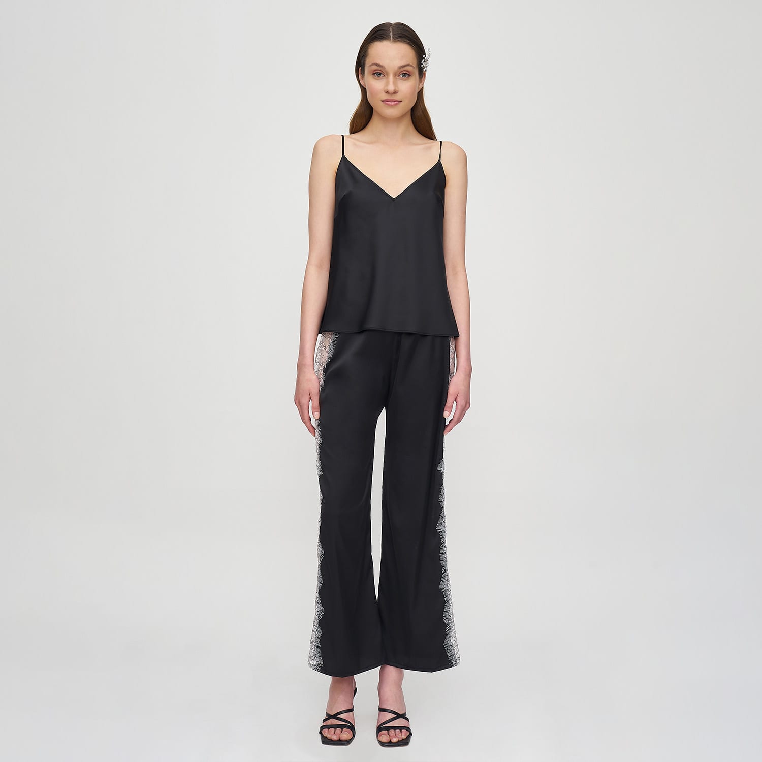Lace Detailed Pants - Black & White Lace | Avenue 8 | Wolf