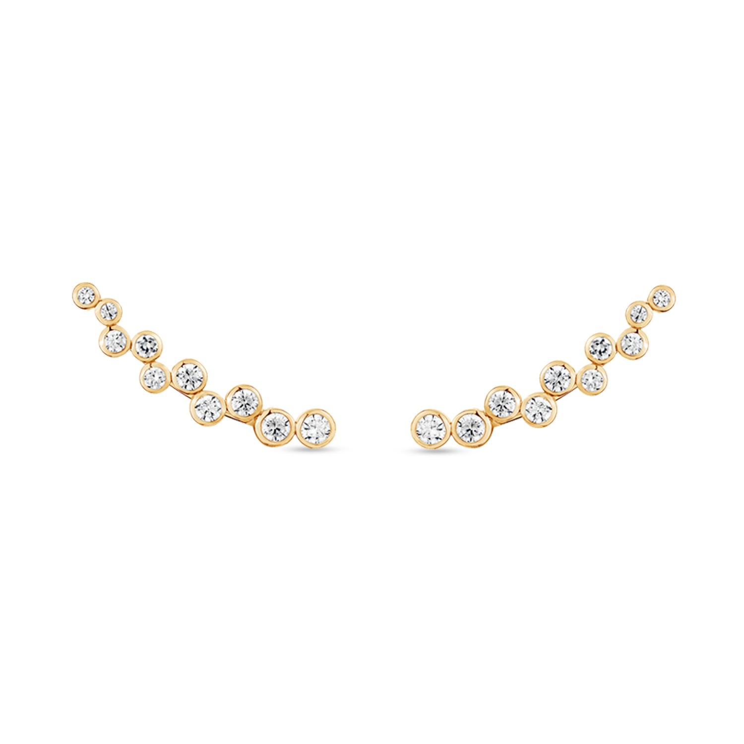 Sally Skoufis Women's White / Gold Minx Ear Climber With Man Made Cz Diamond Stimulant In Sterling Silver & 18k Go In Multi