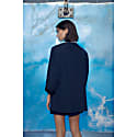 Nazli Ceren Women's Boxy Navy Blue Oversized Jacket In Oversized