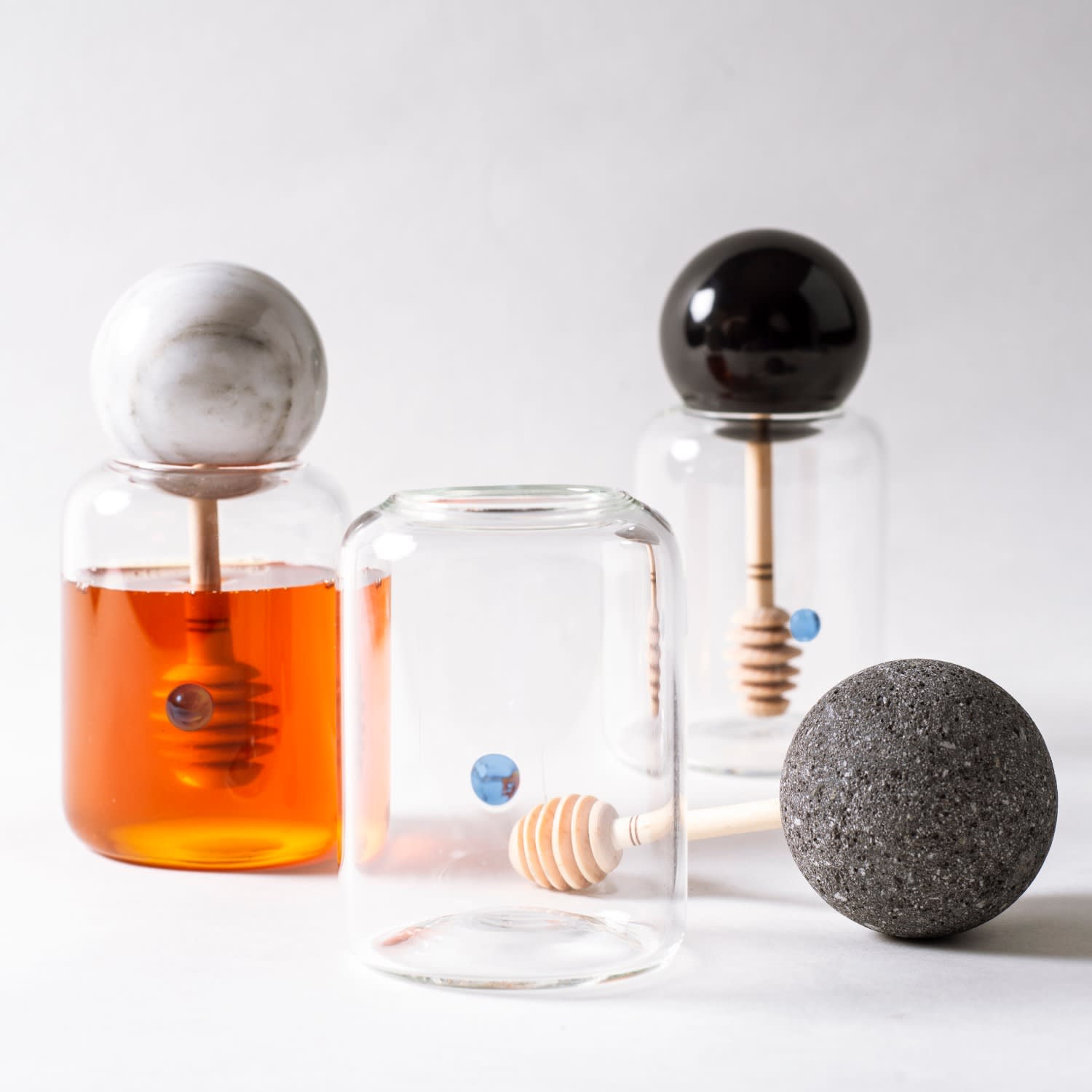 Honey Pot Container - White Marble | And Jacob | Wolf & Badger