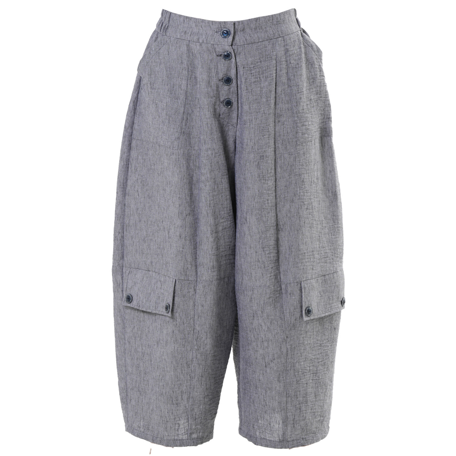 Metamorphoza Women's Wide-leg Grey Pants With Linen
