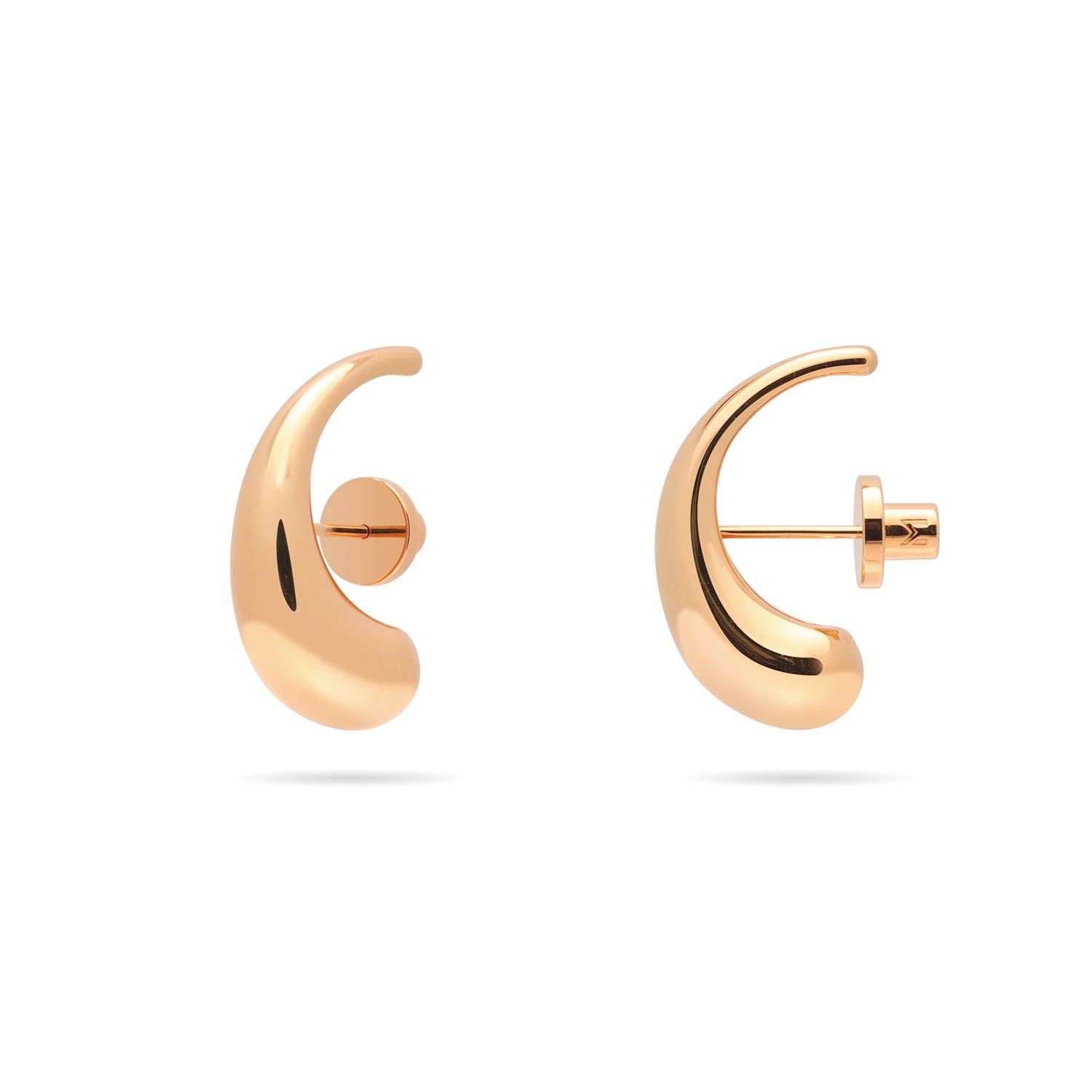 Shop Meulien Women's Abstract Curved Waterdrop Drop Earrings - Rose Gold