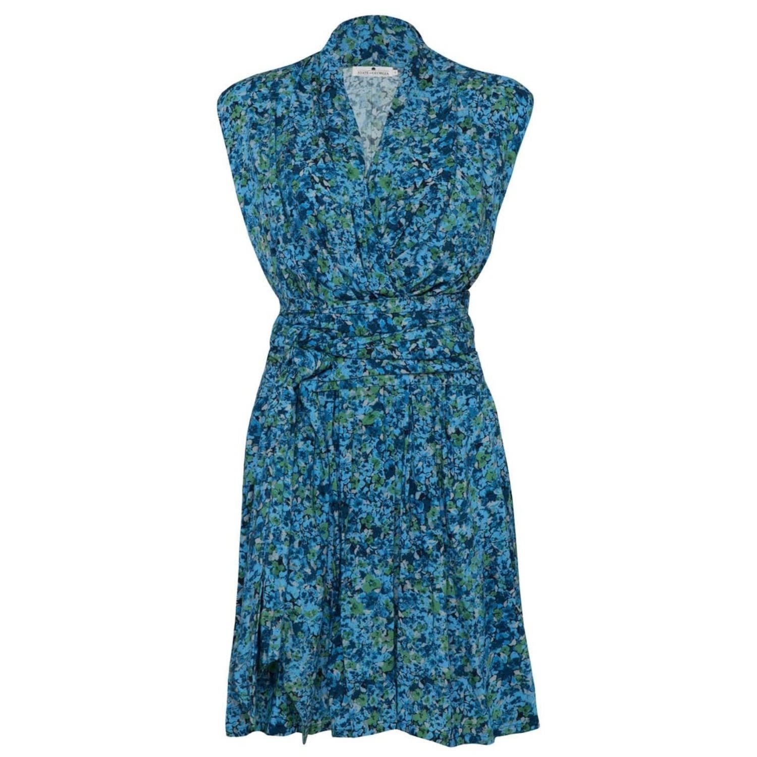State Of Georgia Women's The Point Dress Short Floral Explosion Blue