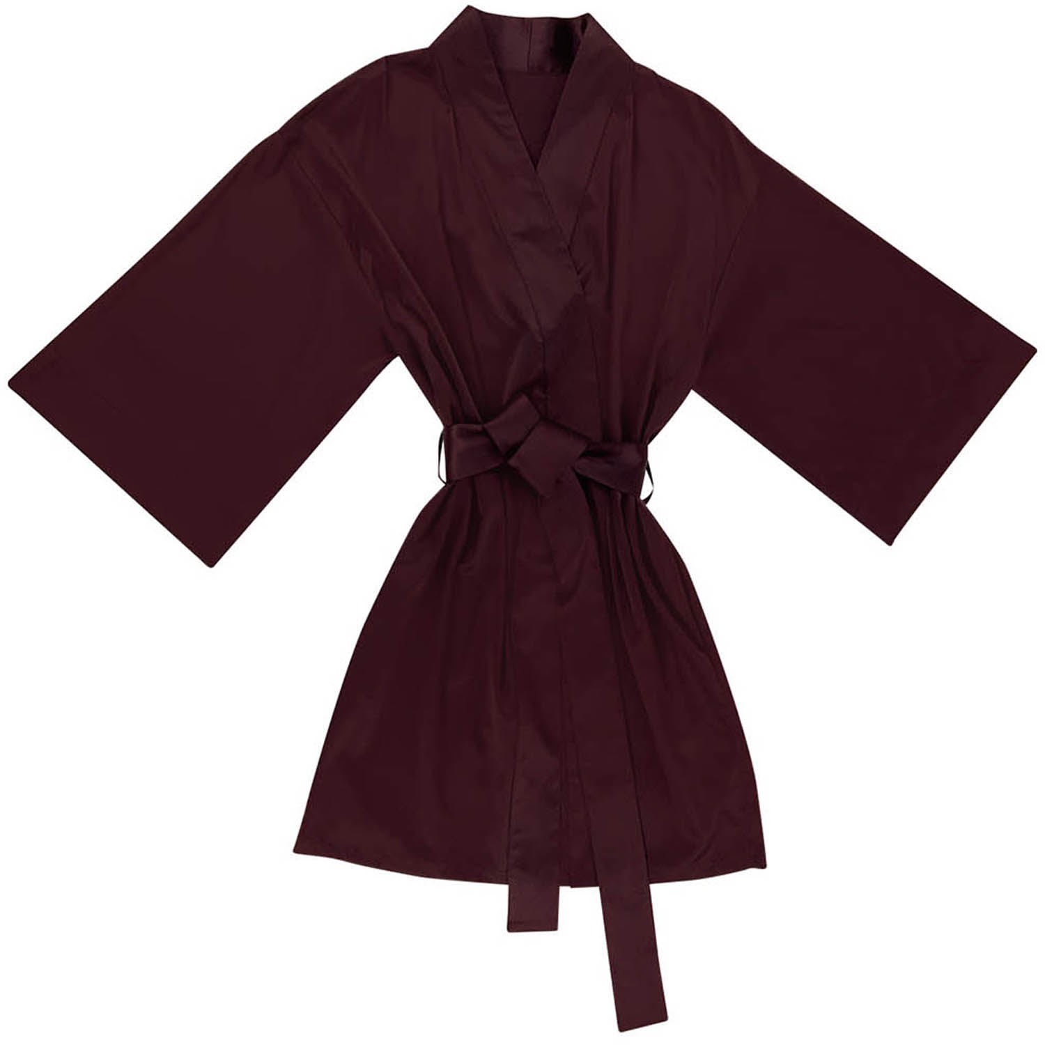 Brown The Lady Silk Short Robe - Fudge One Size Nokaya