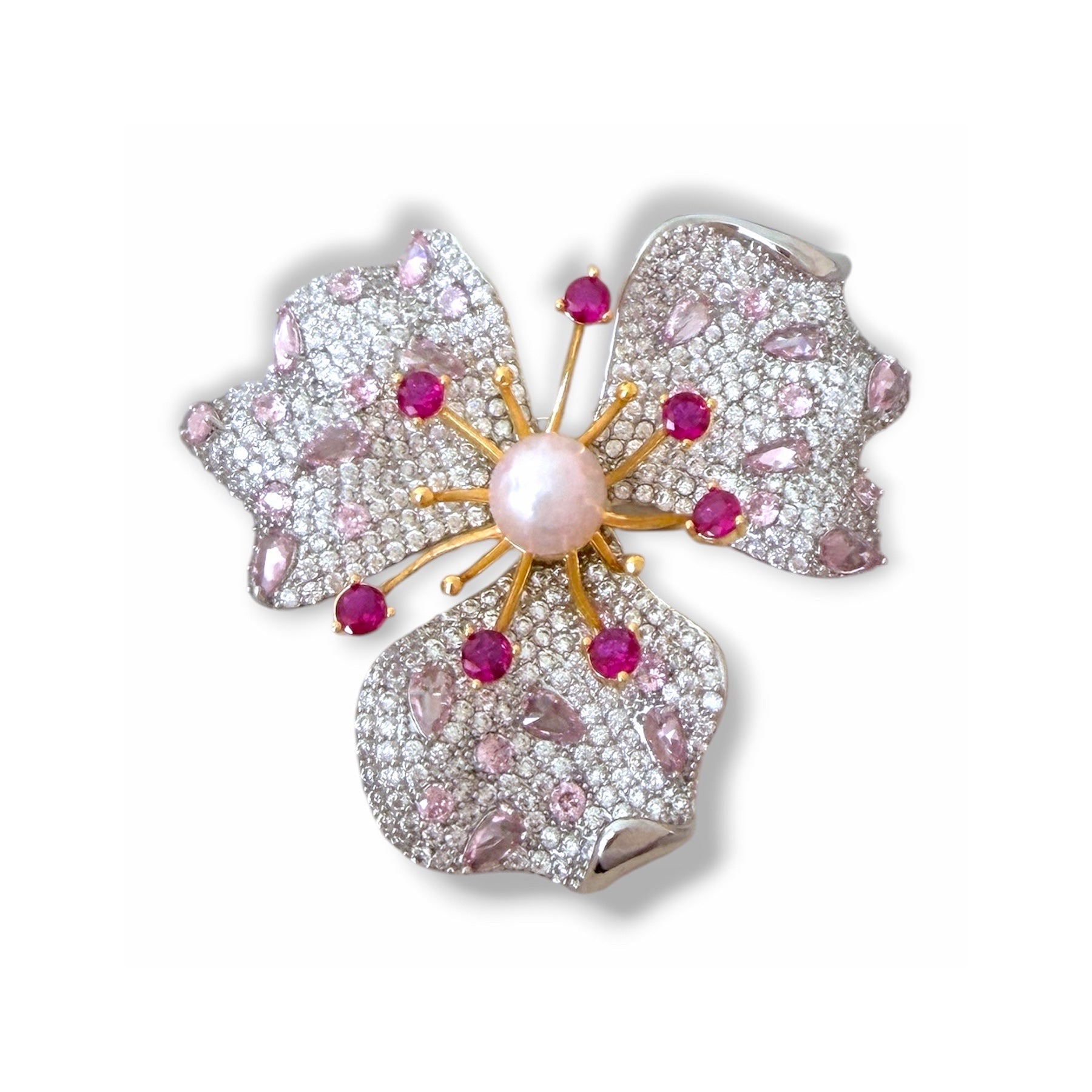 Women's Pink Ballet Rosé Iris En Pointe Brooch | Ninemoo