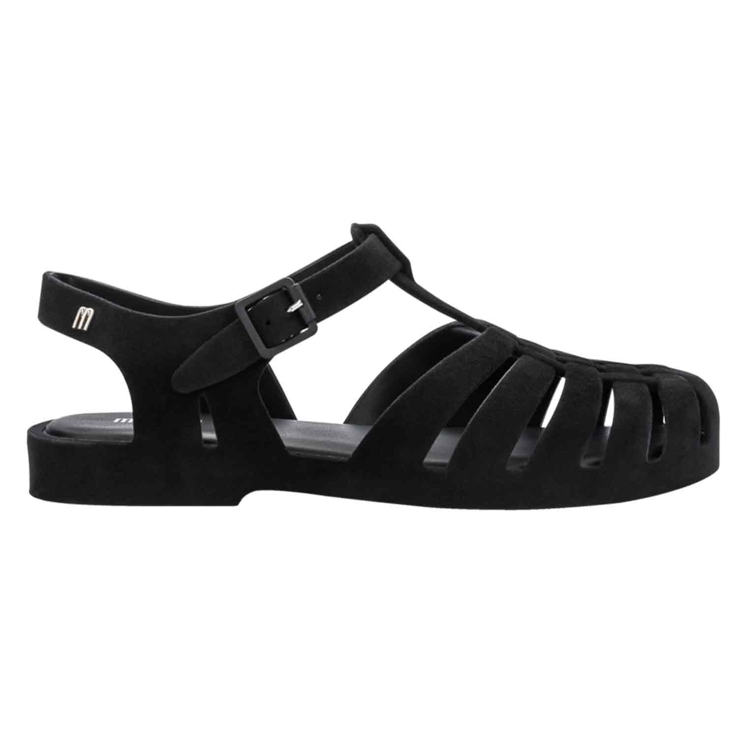 Melissa Possession Velvet Sandals In Black