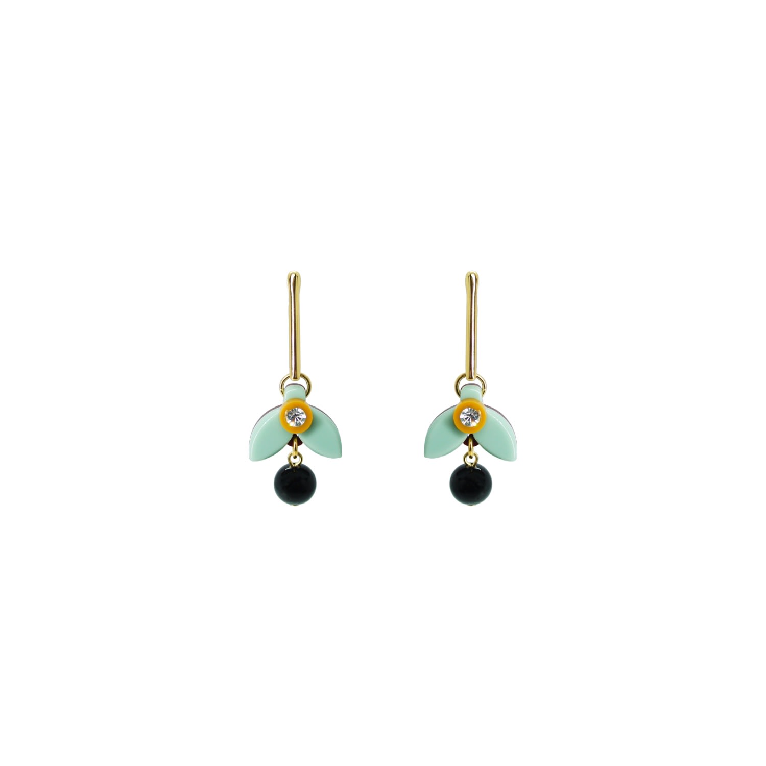 Gissa Bicalho Women's Acrylic Handmade Earring Stem Petunia Pale Green
