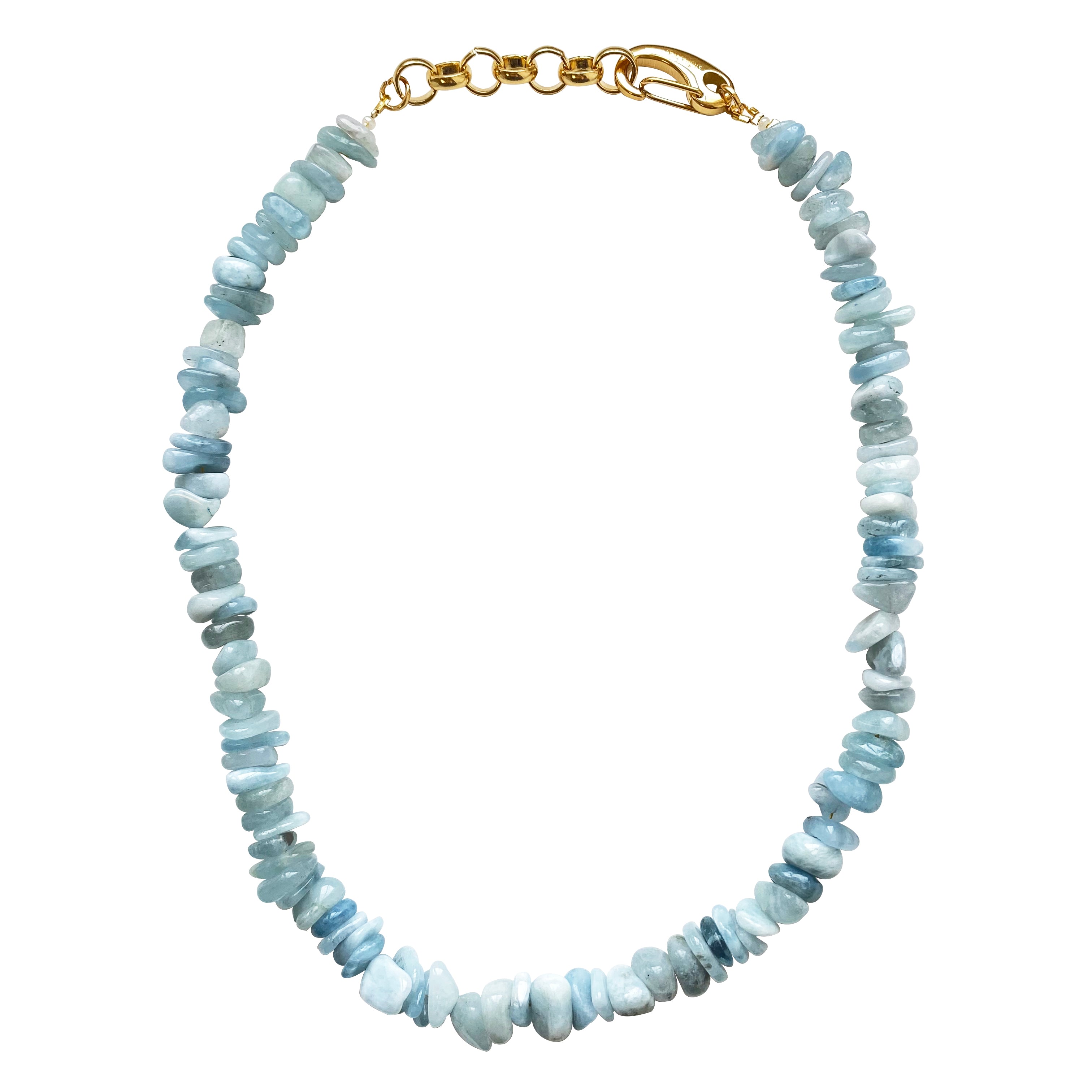 Smilla Brav Women's Gold / Blue Aquamarine Necklace Lila In Multi
